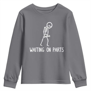 Waiting on Parts Mechanic Skeleton Youth Sweatshirt Garage Car Guy Auto Repair Life