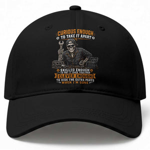 Mechanic Skeleton Baseball Cap Curious Enough to Take It Apart Car Auto Repair Garage