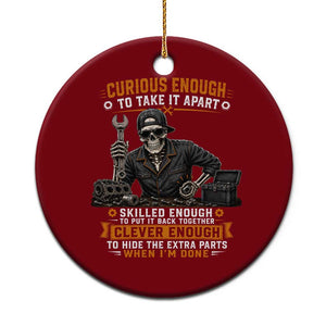 Mechanic Skeleton Ceramic Ornament Curious Enough to Take It Apart Car Auto Repair Garage