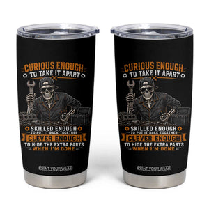 Mechanic Skeleton Tumbler Cup Curious Enough to Take It Apart Car Auto Repair Garage