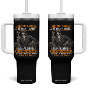 Mechanic Skeleton Tumbler With Handle Curious Enough to Take It Apart Car Auto Repair Garage