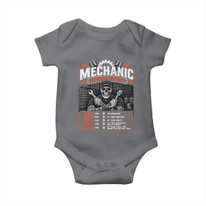Mechanic Skeleton Baby Onesie Funny Hourly Rate Auto Car Garage Labor Rates