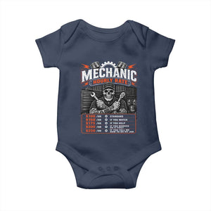 Mechanic Skeleton Baby Onesie Funny Hourly Rate Auto Car Garage Labor Rates
