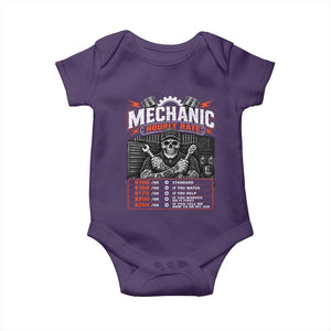 Mechanic Skeleton Baby Onesie Funny Hourly Rate Auto Car Garage Labor Rates