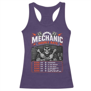 Mechanic Skeleton Racerback Tank Top Funny Hourly Rate Auto Car Garage Labor Rates