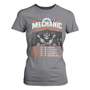 Mechanic Skeleton T Shirt For Women Funny Hourly Rate Auto Car Garage Labor Rates