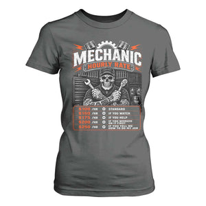 Mechanic Skeleton T Shirt For Women Funny Hourly Rate Auto Car Garage Labor Rates