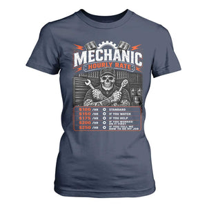 Mechanic Skeleton T Shirt For Women Funny Hourly Rate Auto Car Garage Labor Rates