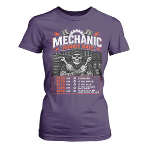 Mechanic Skeleton T Shirt For Women Funny Hourly Rate Auto Car Garage Labor Rates