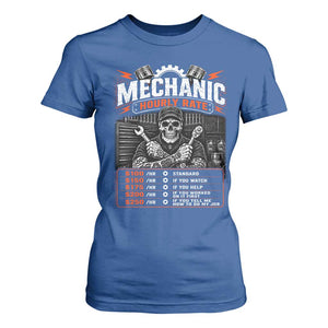 Mechanic Skeleton T Shirt For Women Funny Hourly Rate Auto Car Garage Labor Rates