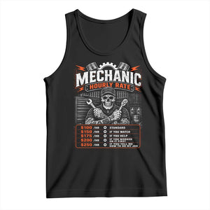 Mechanic Skeleton Tank Top Funny Hourly Rate Auto Car Garage Labor Rates