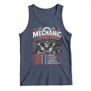 Mechanic Skeleton Tank Top Funny Hourly Rate Auto Car Garage Labor Rates