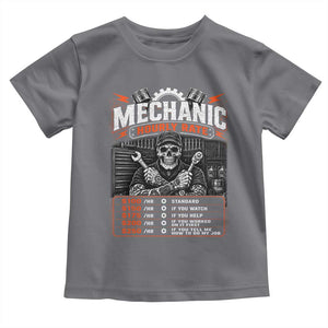 Mechanic Skeleton Toddler T Shirt Funny Hourly Rate Auto Car Garage Labor Rates