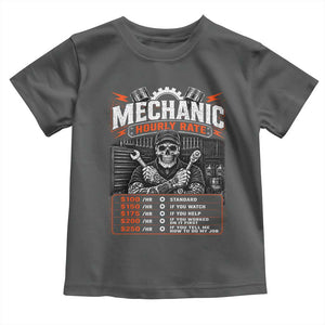Mechanic Skeleton Toddler T Shirt Funny Hourly Rate Auto Car Garage Labor Rates