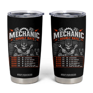 Mechanic Skeleton Tumbler Cup Funny Hourly Rate Auto Car Garage Labor Rates
