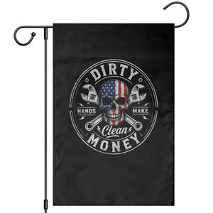Mechanic Skeleton Garden Flag My Hands May Be Dirty But My Money is Clean Auto Repair Garage