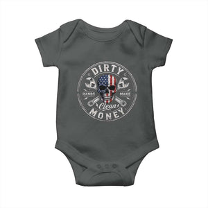 Mechanic Skeleton Baby Onesie My Hands May Be Dirty But My Money is Clean Auto Repair Garage