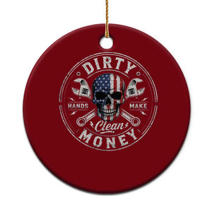 Mechanic Skeleton Ceramic Ornament My Hands May Be Dirty But My Money is Clean Auto Repair Garage