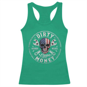 Mechanic Skeleton Racerback Tank Top My Hands May Be Dirty But My Money is Clean Auto Repair Garage