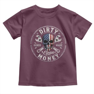Mechanic Skeleton Toddler T Shirt My Hands May Be Dirty But My Money is Clean Auto Repair Garage