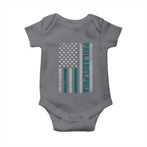PFE Game Day Baby Onesie Retro American Flag Philly Lover TS10 Charcoal Print Your Wear