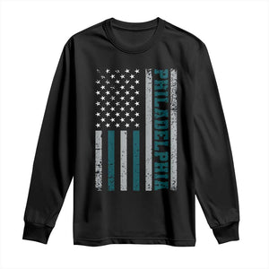 Philadelphia Long Sleeve Shirt Retro American Flag Philly Fan TS10 Black Print Your Wear