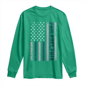 Philadelphia Long Sleeve Shirt Retro American Flag Philly Fan TS10 Irish Green Print Your Wear