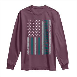Philadelphia Long Sleeve Shirt Retro American Flag Philly Fan TS10 Maroon Print Your Wear