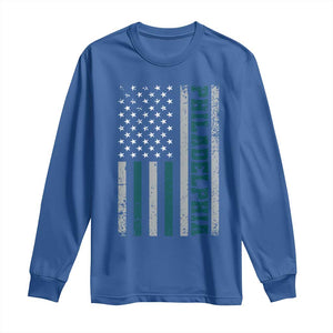 Philadelphia Long Sleeve Shirt Retro American Flag Philly Fan TS10 Royal Blue Print Your Wear