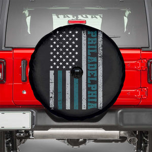 PFE Game Day Spare Tire Cover Retro American Flag Philly Lover TS10 Black Print Your Wear