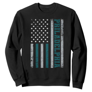 PFE Game Day Sweatshirt Retro American Flag Philly Lover TS10 Black Print Your Wear