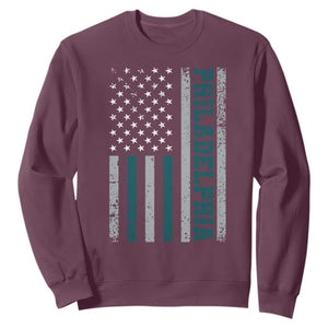 PFE Game Day Sweatshirt Retro American Flag Philly Lover TS10 Maroon Print Your Wear