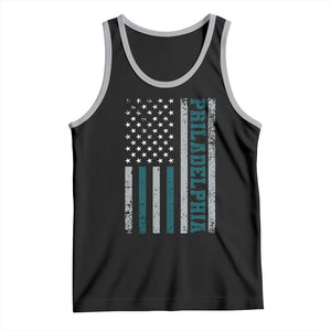 PFE Game Day Tank Top Retro American Flag Philly Lover TS10 Black Athletic Heather Print Your Wear