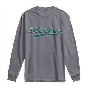 Philadelphia Long Sleeve Shirt Mascot Vintage Sports Name TS10 Charcoal Print Your Wear