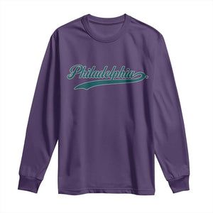 Philadelphia Long Sleeve Shirt Mascot Vintage Sports Name TS10 Purple Print Your Wear