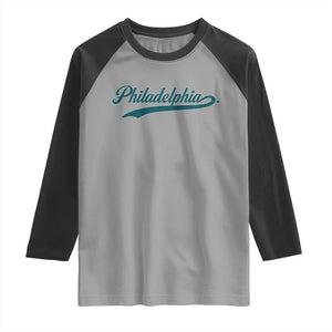 Philadelphia Raglan Shirt Mascot Vintage Sports Name TS10 Sport Gray Black Print Your Wear