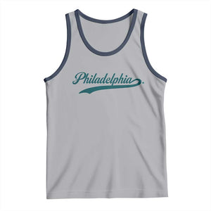Philadelphia Tank Top Mascot Vintage Sports Name TS10 Athletic Heather Navy Print Your Wear