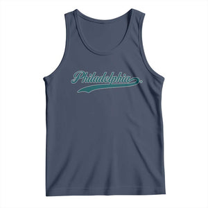 Philadelphia Tank Top Mascot Vintage Sports Name TS10 Navy Print Your Wear