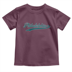 Philadelphia Toddler T Shirt Mascot Vintage Sports Name TS10 Maroon Print Your Wear