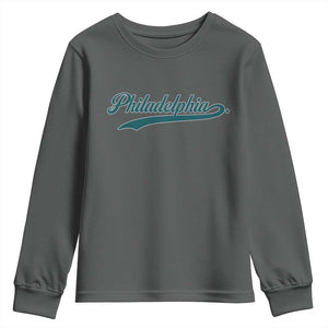 Philadelphia Youth Sweatshirt Mascot Vintage Sports Name TS10 Dark Heather Print Your Wear