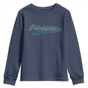 Philadelphia Youth Sweatshirt Mascot Vintage Sports Name TS10 Navy Print Your Wear