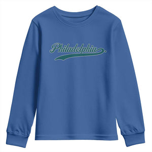 Philadelphia Youth Sweatshirt Mascot Vintage Sports Name TS10 Royal Blue Print Your Wear