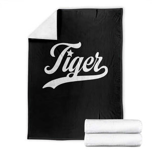 Retro Script Tigers Throw Blanket Vintage Sports Team Name TS10 Black Print Your Wear