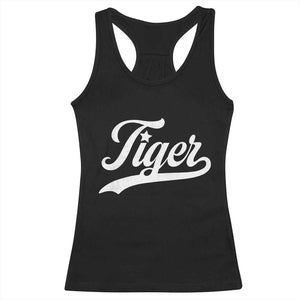 Retro Script Tigers Racerback Tank Top Vintage Team Name TS10 Black Print Your Wear