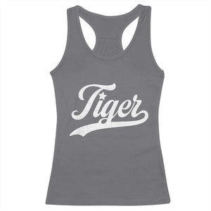 Retro Script Tiger Racerback Tank Top Vintage Sports Team Name TS10 Charcoal Print Your Wear