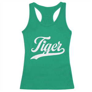 Retro Script Tigers Racerback Tank Top Vintage Team Name TS10 Irish Green Print Your Wear