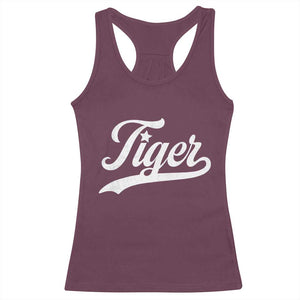 Retro Script Tigers Racerback Tank Top Vintage Team Name TS10 Maroon Print Your Wear