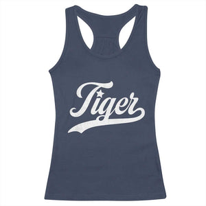 Retro Script Tigers Racerback Tank Top Vintage Team Name TS10 Navy Print Your Wear