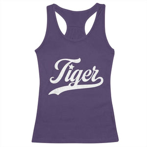 Retro Script Tigers Racerback Tank Top Vintage Team Name TS10 Purple Print Your Wear