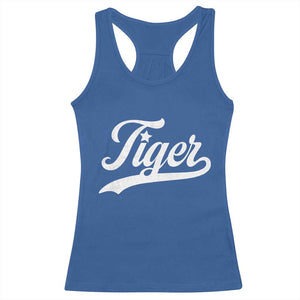 Retro Script Tigers Racerback Tank Top Vintage Team Name TS10 Royal Blue Print Your Wear